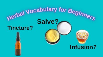 What is a TINCTURE? What is a SALVE? Herbal medicine forms explained