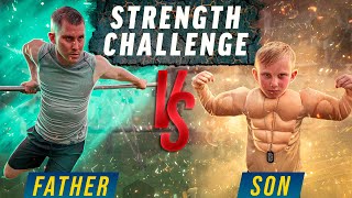 Father Vs Son Strength Challenge 5! Ninja Warrior Obstacle Course!