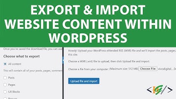 How to Export and Import WordPress Website Content within Dashboard | Pages, Posts, Media, Forms etc