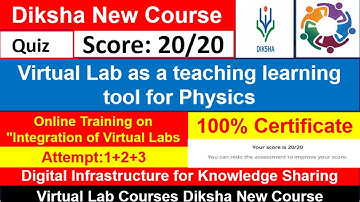 Virtual Lab as a teaching learning tool for Physics_Eng diksha app quiz answer
