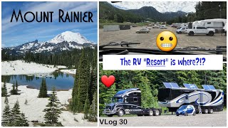 Aborted Airport Landing//Travel Day Harvest Host // Mount Rainier Glamping // RV Fulltime Living