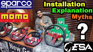 How to Install Sports Steering wheel ? Sparco Vs Momo Steerings in ESA Engineer Singh Automobiles