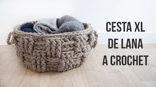 Cesta lana XL de crochet