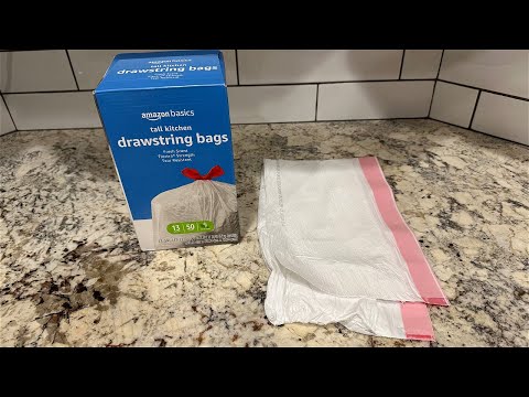 Basics Tall Kitchen Drawstring Trash Bags, Clean Fresh