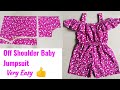 Off Shoulder Baby Jumpsuit Cutting and Stitching|Baby Jumpsuit Cutting and Stitching|Baby Dungaree