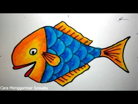 Menggambar Ikan Anak Paud Youtube Gambar