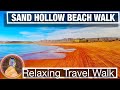 Nature Walks - Red Sand Beach in Sand Hollow State Park in Utah - Beach Walk - City Walks 4K