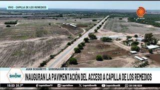 Schiaretti habilitó la pavimentación del acceso a Capilla de Los Remedios