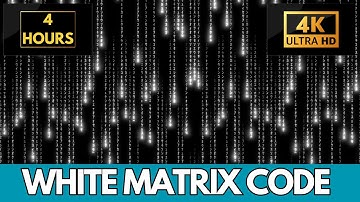 The Matrix White Binary Falling Rain Code Screensaver | 4 Hours Screensaver & Live Wallpaper HD 4K!