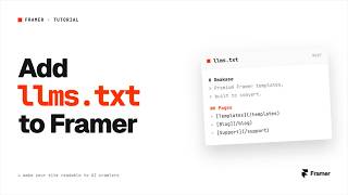 How to Add llms.txt & robots.txt in Framer | Omakase Design