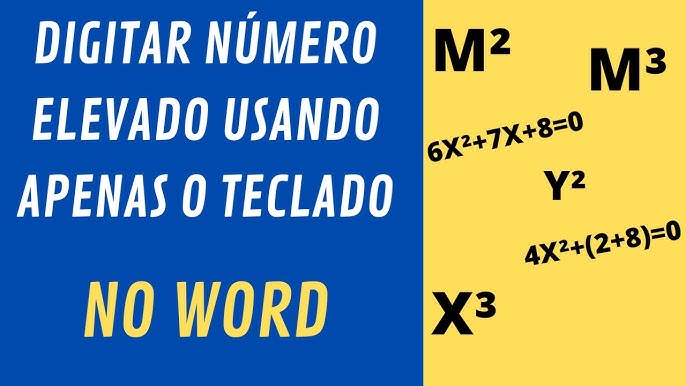 como colocar numero pequeno em cima da letra? faz um resumo por favor! 