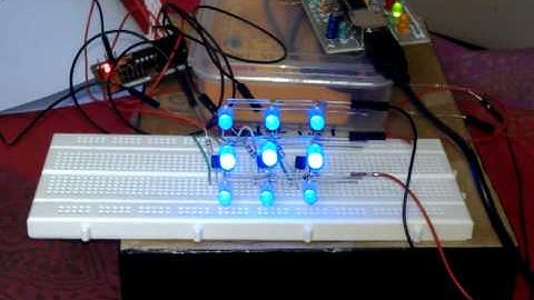 3x3 LED multiplexed matrix using PIC16F628A