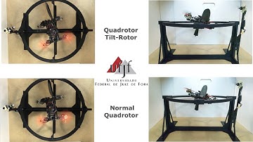Normal Quadrotor and Quadrotor Tilt-Rotor in a Gyroscopic Test Bench Experiment - Grin UFJF