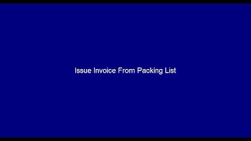 Invoice From Packing List