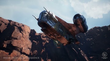 The Mandalorian Razor Crest landing sequence created in Unreal Engine 5