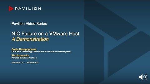 NIC Failure in a VMware Environment a Demo - NVMe-RoCE, NVMe-TCP, NVMe-Over-Fabrics