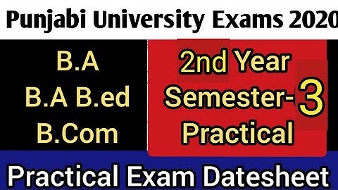 Punjabi University practical Datesheet B.A ,B.A B.ED,B.COM SEMESTER 3