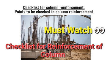 Checklist for column reinforcement #point to be #check in #column #reinforcement #before #shuttering