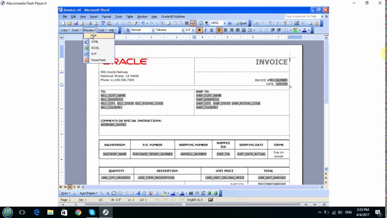 Bi Publisher Excel Template Pivot