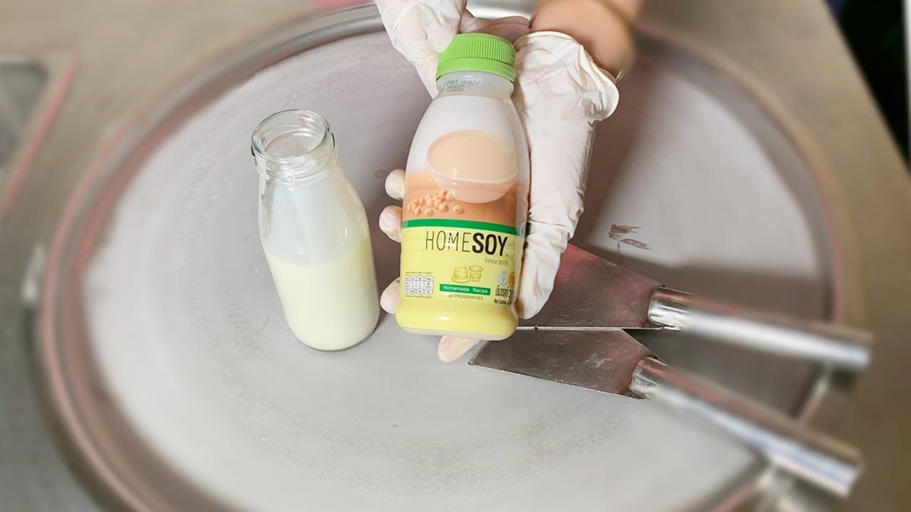 ASMR - Soya Milk Ice Cream Rolls | |oddly satisfying fast ASMR with intense Sounds