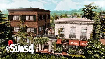 Cobblestone Street [Grocery Store, Dog Daycare, Cinema & Apartments] || The Sims 4 Speed Build