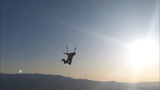 Double Backflip from a Paraglider