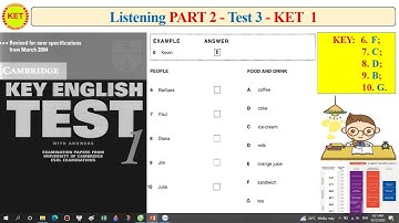 KET 1 Listening Part 2 Test 3 (Transcript + Key)