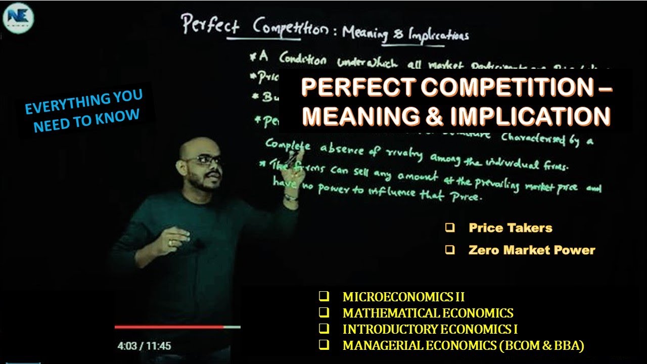 PERFECT COMPETITION MEANING IMPLICATION PRICE TAKERS ZERO