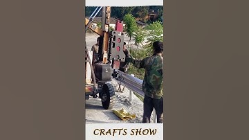 Professional rural road wave guardrail installation process- Good tools and machinery make work easy