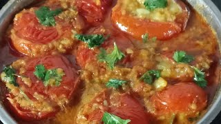 भरवा टमाटर की स्पेशल ग्रेवी वाली टेस्टी सब्जी Stuffed Tomato Bharwa Curryrecipes