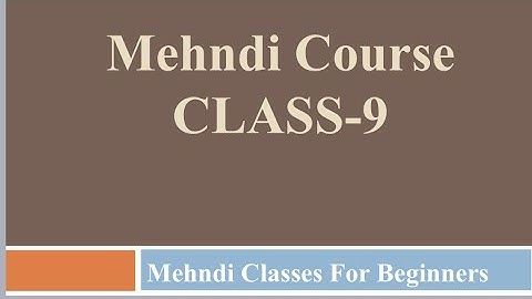 Mehndi Course Class-9 | Fingers designs by @DrIfrah