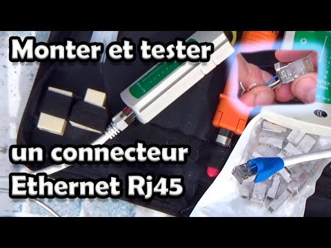 Réparer, sertir un câble Ethernet LAN - Monter un connecteur RJ45 - Tester les polarités des paires.