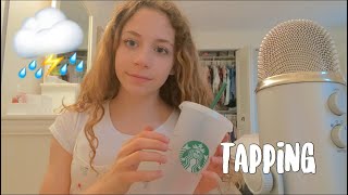 ASMR tapping during a Thunderstorm~ fall asleep 😴