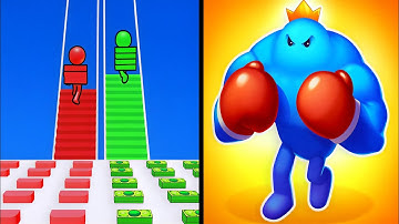 Punchy Race vs Bridge Race Max Levels 🔥 Unlocked Speedrun Gameplay