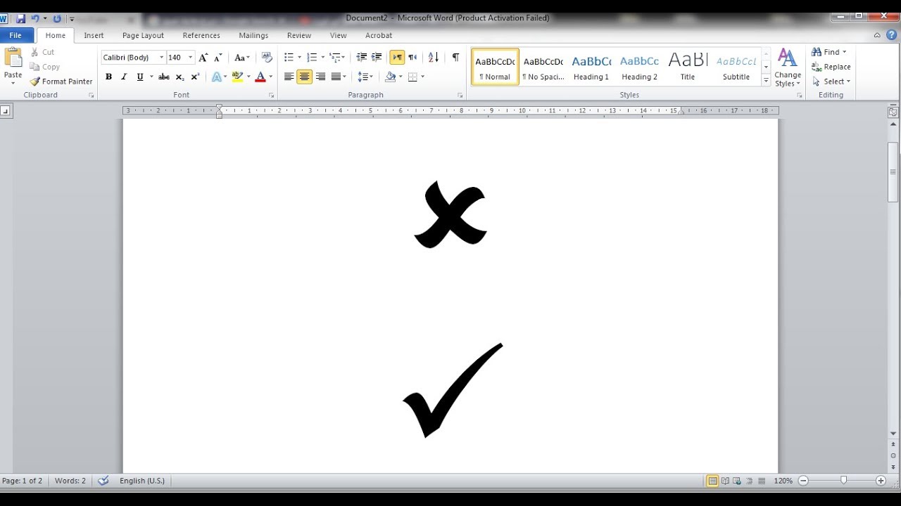 How to bring the Tick Symbol or Check Mark in MS Word ✓