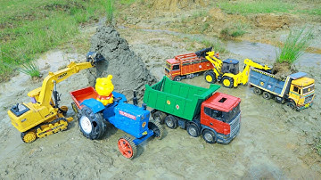 JCB 3DX XPERT Mud Loading TATA Tipper Tractor | 2 Trucks Accident ? Jcb ki khudai | Cartoon | CS Toy