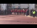 Band of the Welsh guards and Coldstream Guards leave Buckingham Palace