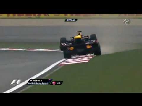 F1 GP CHINA 2012 CABALLITO WEBBER HOBBYHORSE FLYING TAKES OFF