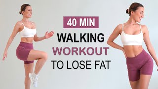 40 Min Fast Walking Fat Burn - Lose Weight To The Beat | No Repeat, No Jumping, Sweaty + Fun