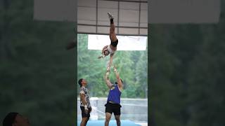 So many flips ??? cheer cheerleading stunting oregon background 2022 partnerstunting