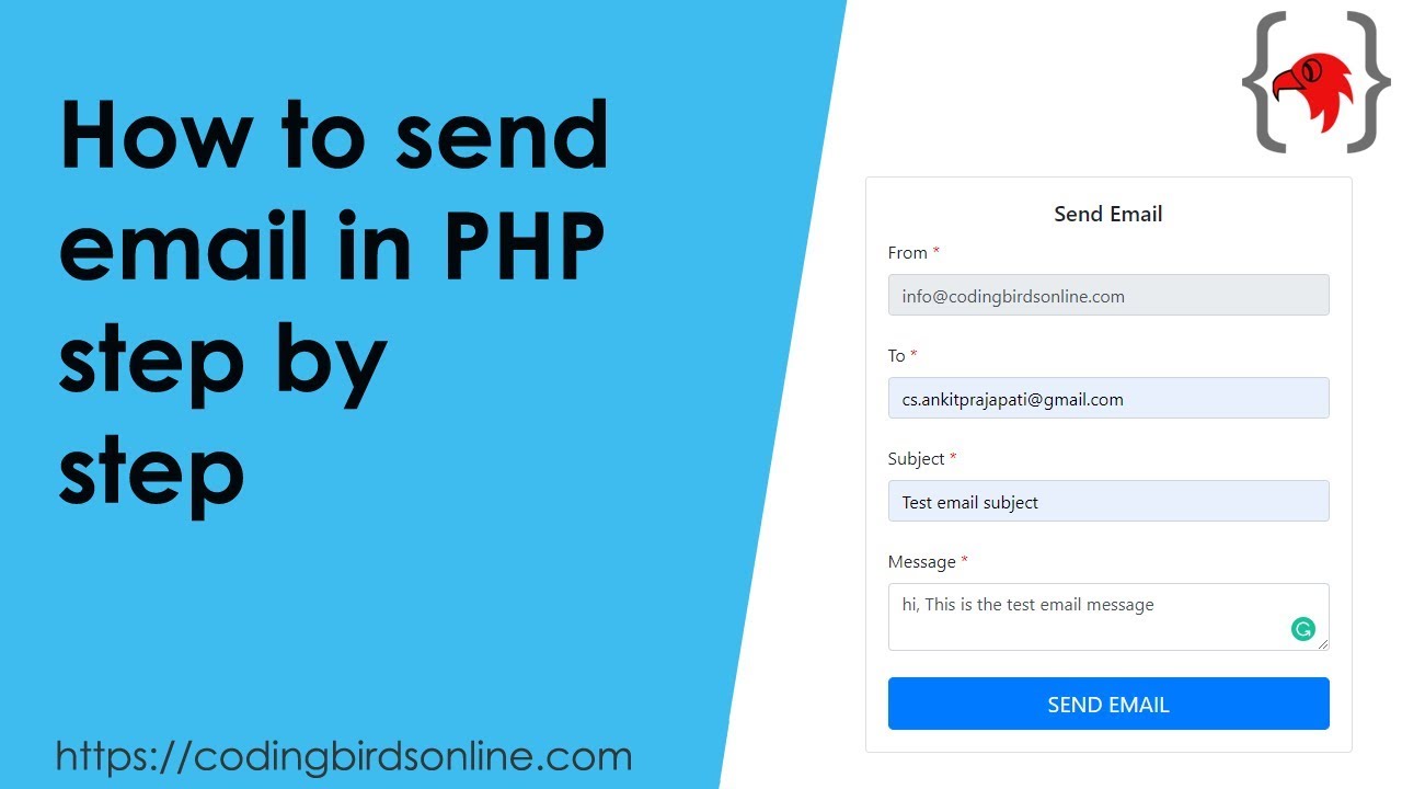 code php ส่ง email  New  how to send email using PHP mail function step by step || With Source Code