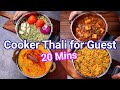 Make thali using pressure cooker in 20 mins  paneer curry sprouts sabji dal tadka  biryani pulao