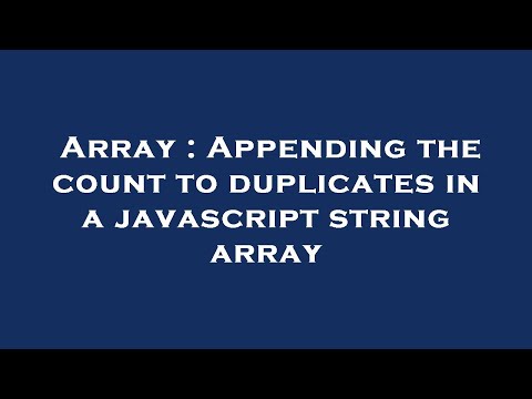Array : Appending