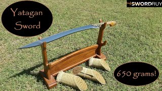 Cutting tatami with a Yatagan sword from SwordBuy.com