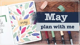 May 2024 | Bullet Journal Set Up | Plan With Me - Leaf / Pattern