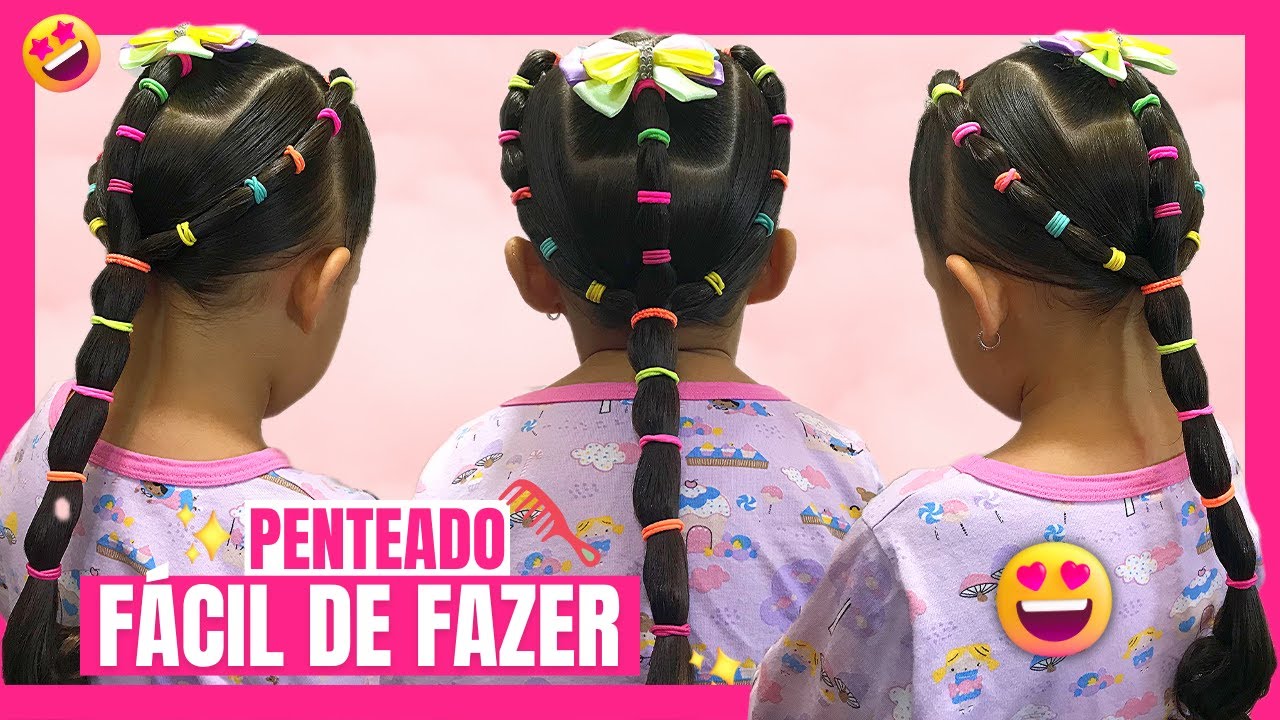 Pra quem não gosta de usar liguinha. Penteado com xuxinhas #penteado #