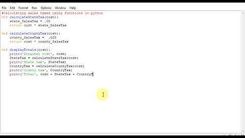 Calculating sales taxes using functions in python