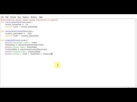 Calculating sales taxes using functions in python - YouTube
