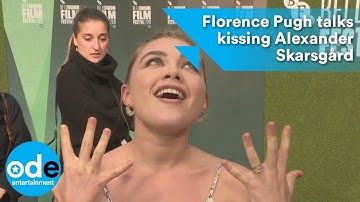 Thumbnail of Florence Pugh talks kissing Alexander Skarsgård