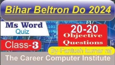 Beltron computer Question Answer Ms Word | Beltorn practice set No- 3 | Beltorn Exam mcq |